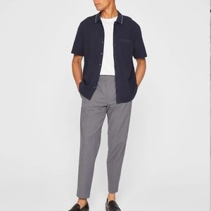 Elasticated Dobby Trousers - New With Tags - NEVER WORN - Navy Texture